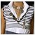 Chanel Gestreiftes Cashmere Crop Top Creme Navy Blau Roh Marineblau - Ansicht 9