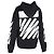 Off White Hoodie impresso Wave Diag Off-White em algodão preto - vista 3