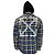 Off White Giacca camicia a quadri con logo freccia Off-White in cotone blu e giallo - vista 4