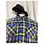 Off White Giacca camicia a quadri con logo freccia Off-White in cotone blu e giallo - vista 8