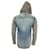 Giacca con cappuccio Balmain in denim blu e cotone grigio Blu chiaro - vista 4