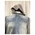Giacca con cappuccio Balmain in denim blu e cotone grigio Blu chiaro - vista 8