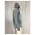 Giacca con cappuccio Balmain in denim blu e cotone grigio Blu chiaro - vista 9