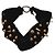 Jennifer Behr Turbante Fascia Nera con Borchie Dorate Nero