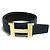 Hermès HERMES Constance 38mm Gürtel mit goldener Schnalle Schwarz Blau