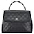 Timeless Chanel Matelasse Coco Mark Handbag Black Leather  ref.2017477