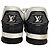 Twist Louis Vuitton LV Trainer in pelle nera e bianca Nero - vista 3