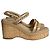 Timeless Chanel Sandali a piattaforma con catena in pelle di agnello beige