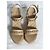 Timeless Chanel Sandali a piattaforma con catena in pelle di agnello beige - vista 12