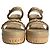 Timeless Chanel Sandali a piattaforma con catena in pelle di agnello beige - vista 2