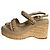 Timeless Chanel Sandali a piattaforma con catena in pelle di agnello beige - vista 3