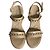 Timeless Chanel Sandali a piattaforma con catena in pelle di agnello beige - vista 5