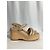 Timeless Chanel Sandali a piattaforma con catena in pelle di agnello beige - vista 8