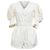 Roseanna Sea Thora Thread Pull Romper In Cream Cotton White