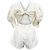 Roseanna Sea Thora Thread Pull Romper In Cream Cotton White - view 3