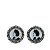 Orecchini Clip Mademoiselle Coco di Chanel Nero Argento Blu