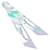 Hermès Hermes CLIQUETIS Twilly Scarf White Silk  ref.2019362