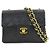 Borsa a spalla in pelle di agnello nera Chanel Nero