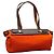 Hermès La sua borsa a spalla in pelle e tela arancione Marrone