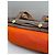 Hermès La sua borsa a spalla in pelle e tela arancione Marrone - vista 8