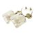 Chanel Coco Mark Faux Pearl Plastic Stone Gold Earrings White Golden - view 4