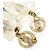 Chanel Coco Mark Faux Pearl Plastic Stone Gold Earrings White Golden - view 6