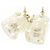 Chanel Coco Mark Faux Pearl Plastic Stone Gold Earrings White Golden - view 7