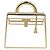 Hermès Curiosité Kelly Gold Charm Anhänger Weiß Golden