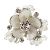 Silberner Ring mit Blumenmotiv von Christian Dior Weiß - Ansicht 4