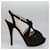 PRADA Tacchi alti Seta 37 1/2 Nero Auth ac3535 - vista 4