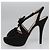 PRADA Tacchi alti Seta 37 1/2 Nero Auth ac3535 - vista 5