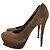 Tacchi a piattaforma in suede marrone Yves Saint Laurent Palais