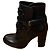 Botas de tornozelo Valentino em couro preto com flores e fivela