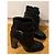 Botas de tornozelo Valentino em couro preto com flores e fivela - vista 3
