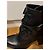 Botas de tornozelo Valentino em couro preto com flores e fivela - vista 5