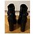 Botas de tornozelo Valentino em couro preto com flores e fivela - vista 6