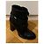 Botas de tornozelo Valentino em couro preto com flores e fivela - vista 7