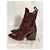Botines de cuero marrón con estampado de cocodrilo Chloé Wave Castaño Roja - vista 13