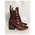 Botines de cuero marrón con estampado de cocodrilo Chloé Wave Castaño Roja - vista 9