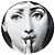Fornasetti Placa de design com dedo preto e branco na boca