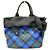 Borsa a mano Prada BR4521 Nero Blu Nylon Pelle