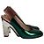 Décolleté con tacco trasparente metallico Dries Van Noten in pelle verde