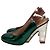 Décolleté con tacco trasparente metallico Dries Van Noten in pelle verde - vista 2