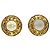 Chanel Vintage gehämmertes Medaillon Ohrringe mit Kunstperlen Gold hardware