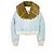 Chaqueta de esquí de piel sintética acolchada Chanel FW 2001 Turquesa