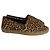 Espadrilles à semelle plate en toile marron avec imprimé léopard de Saint Laurent