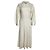 Chloé Abito midi a coste con collet Chloe in lana crema Bianco Crudo