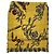 Escada Printed Fringed Scarf in Yellow Wool