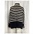 Pull col roulé à rayures Totême en laine noire - vue 10