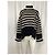 Pull col roulé à rayures Totême en laine noire - vue 7